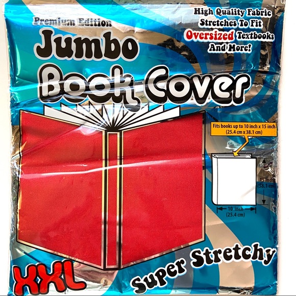 5 for $15🔥 Oversized Stretchy Fabric Jumbo Book Cover XXL & Bookmark Set  📚 - Picture 2 of 6